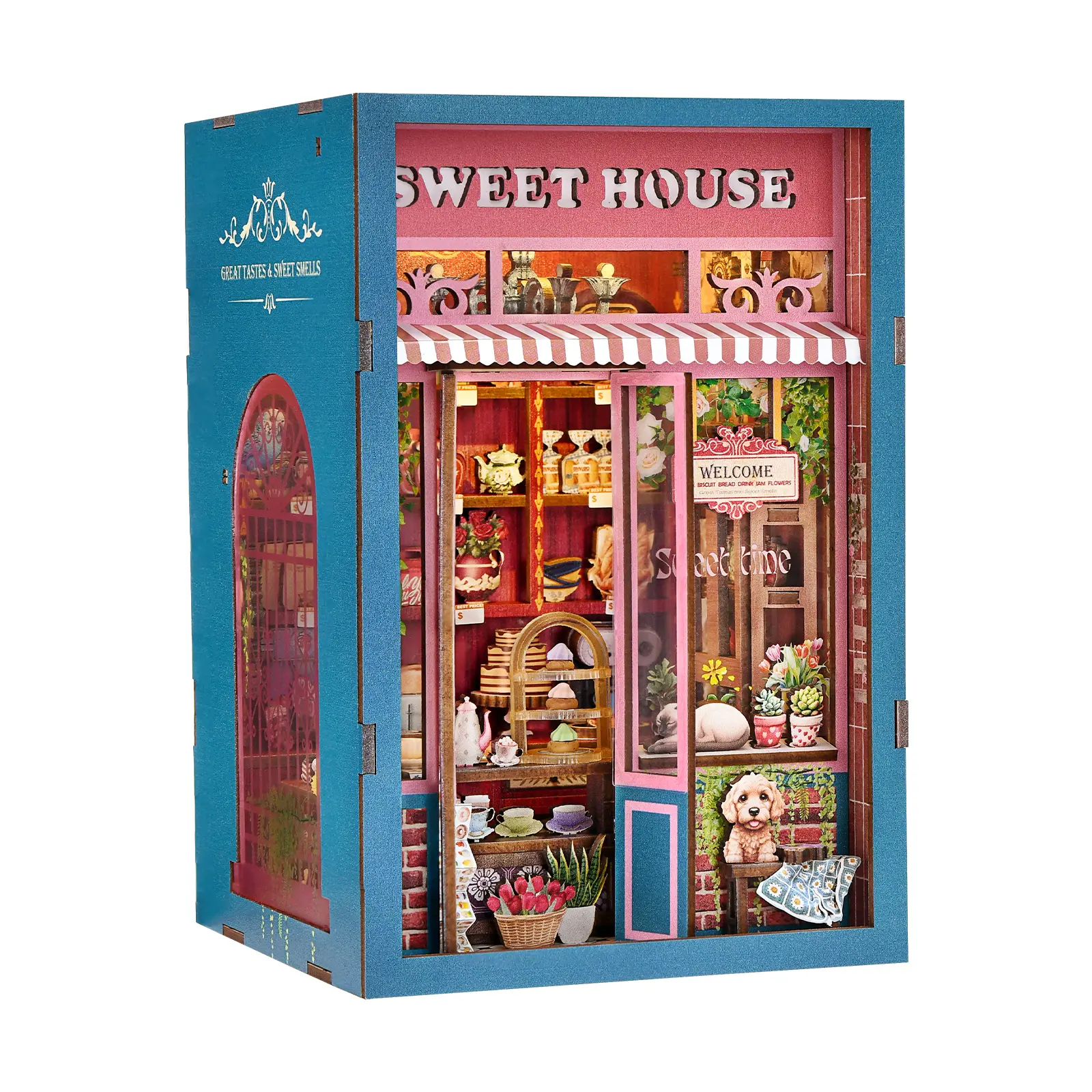 ETKVR KT03 Book Nook Kit, Book Nook Kits for Adults DIY Booknook Model Build, DIY 3D Wooden Puzzle Bookend Booknook Bookshelf Insert Miniature Dollhouse Kit for Home Decoration