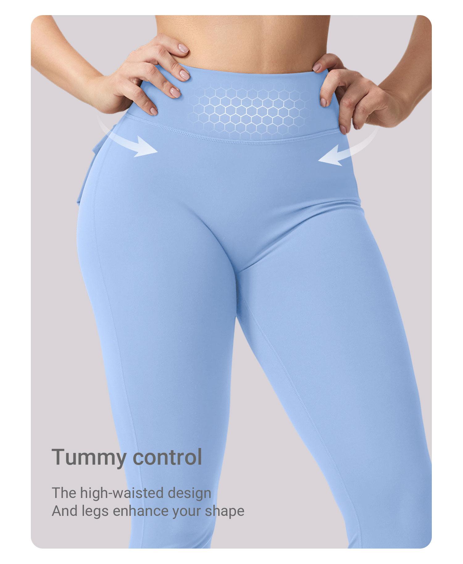 YEOREO CoreFlex Snatching Flare Leggings High-Waisted Scrunch Butt-Lifting Tummy Control Seamless Workout Pants with Pockets Breathable