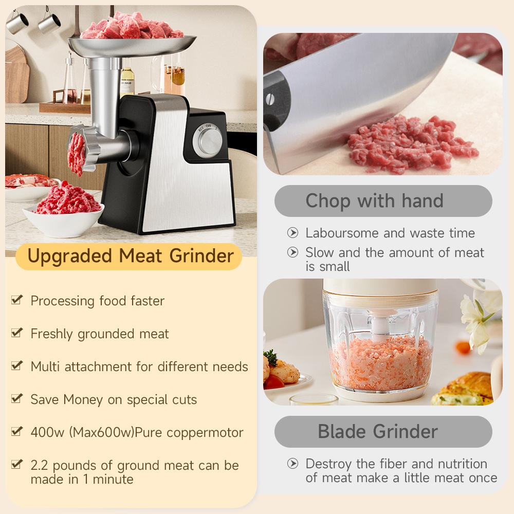 Easy to clean electric meat grinder details