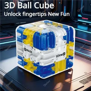 Quriov 3D Ball Maze Cube Puzzle - Educational Logic Cube for Kids, Parent-Child Battle Game, Stress Relief Toy for Logical Thinking Training