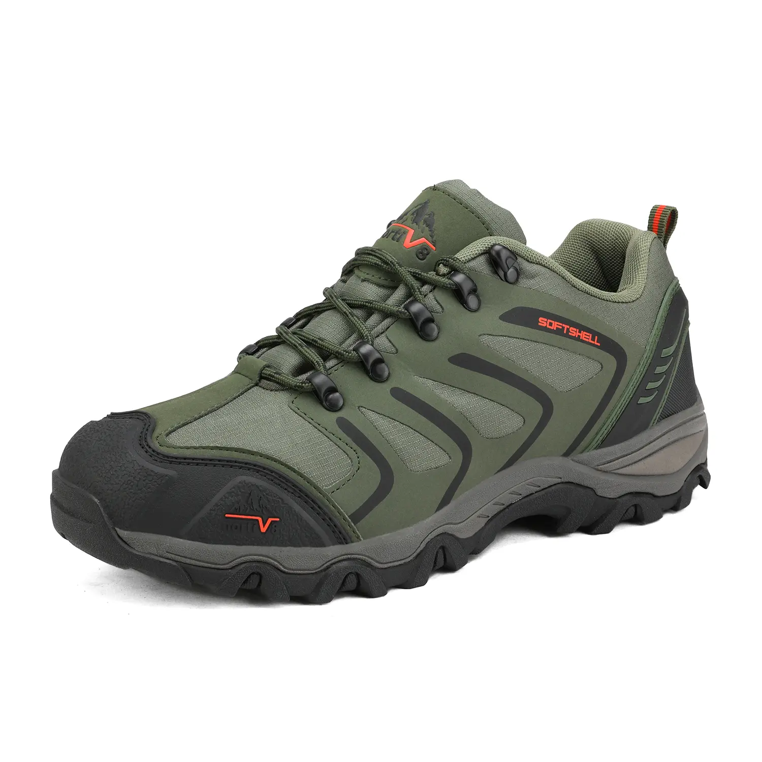 NORTIV 8 Armadillo Series Men's Breathable Lightweight Waterproof Hiking Shoes - Trail Running, Mountain Terrain Use, Aggressive Tread, Flexible Foam Midsole, Nonstick Top Layer Performance Insoles, Casual Trainers, Outdoor, Memory Foam, Synthetic, Anti-C