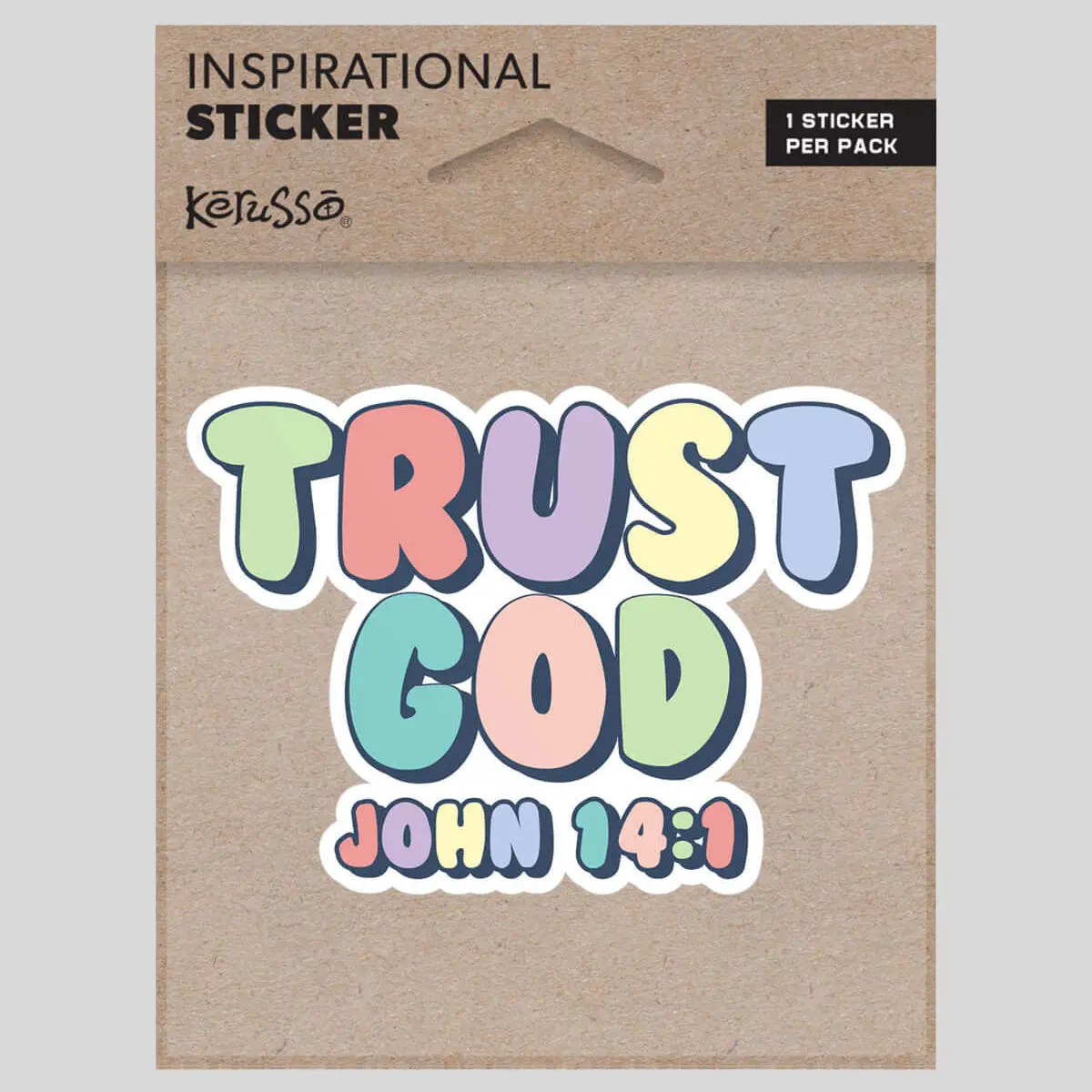 Kerusso Faith-Based Inspirational Water Resistant Vinyl "Trust God" Sticker - 1 Sticker, Bike Decal, Daily Reminder, 3.25"x2.3125" or 4.125"x5.5" Sizes for DIY Scrapbooking & Stamping, 3.25" X 2.3125"