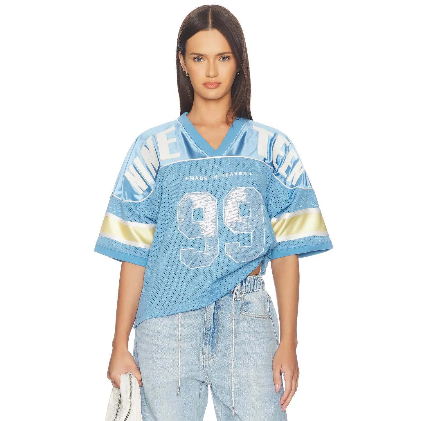 Ksubi 99 Spark Jersey Top in Azure & Yellow