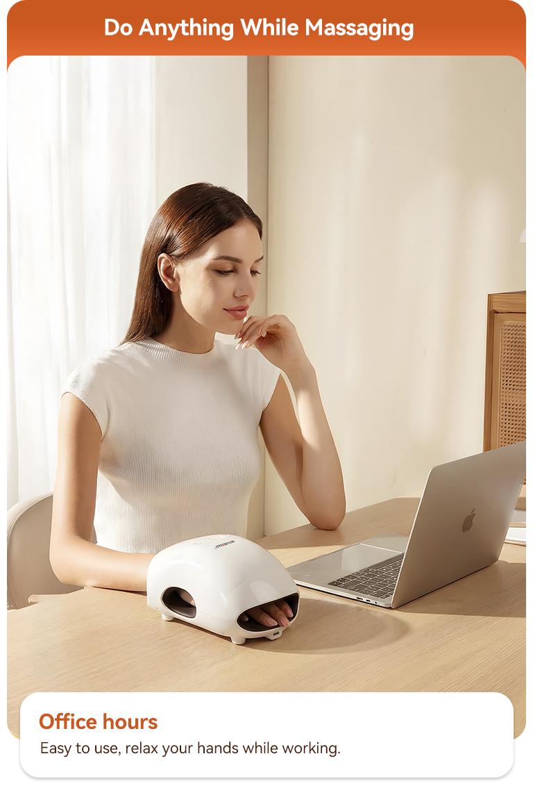 [Hot Selling] CINCOM Portable Hand Massager, Cordless, Advanced Airwave Technology, Customized Mode & Heating Function, Long-Lasting Battery Life, Auto-Off Feature, Perfect for Daily Relaxation, Comfort, White, Ideal Gift for Christmas & Birthday