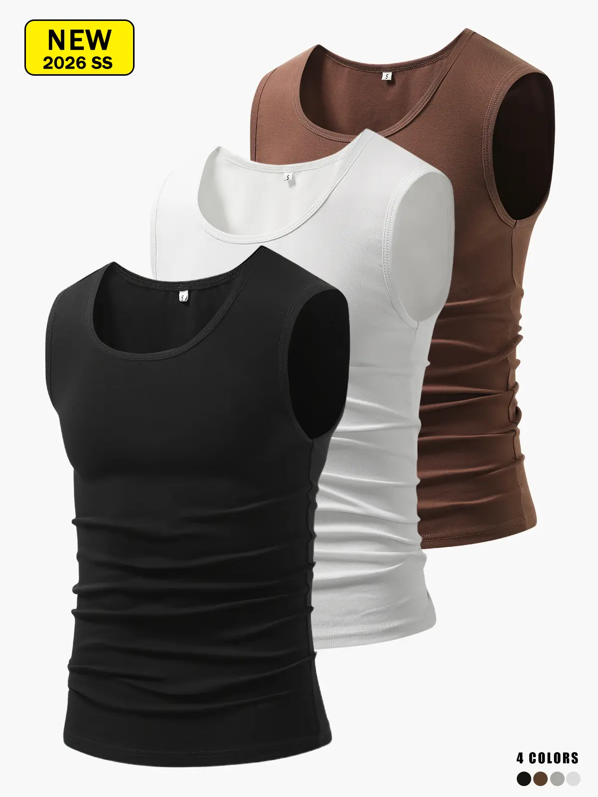 Men’s summer pure cotton sleeveless sports tank top, high stretch, moisture-wicking and breathable, wrinkle-resistant and comfortable