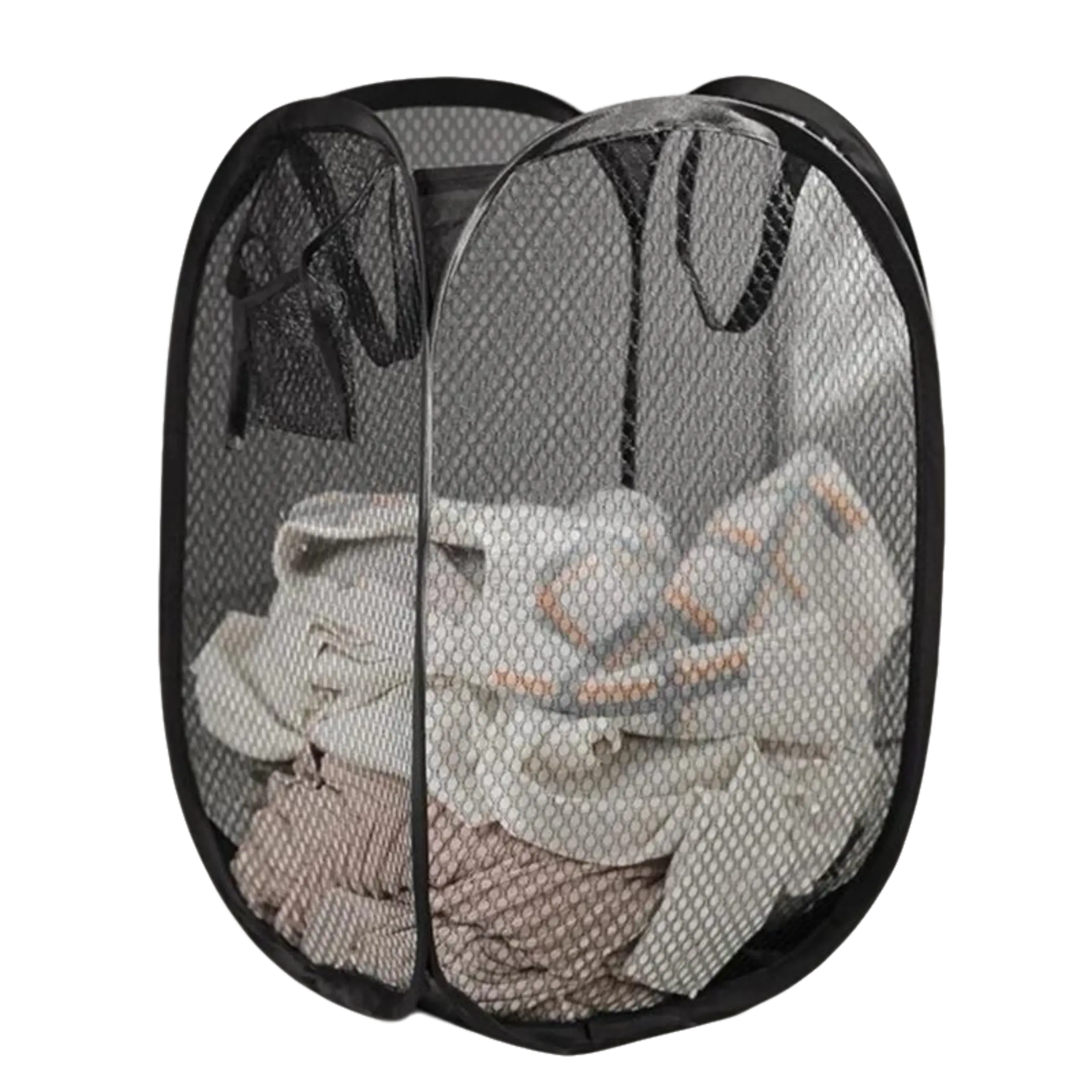 Portable Collapsible Polyester Pop-Up Mesh Laundry Hamper - 46.5 x 23.5cm Rectangular Space-Saving Clothes Bag for Indoors, Outdoors, Individuals of All Ages Home Organization (Laundry Tools & Accessories), No, Foldable