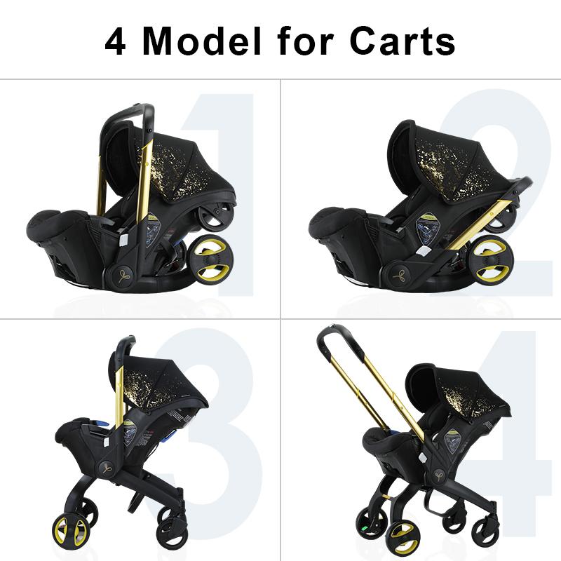 (No Base)Foldable Four-wheel Baby Stroller with Free Bag Newborn Stroller Foldable Legs Equipped with Chest Clip One-Click Contraction Function Aluminum Alloy 4-wheel Travel Toddler Stroller