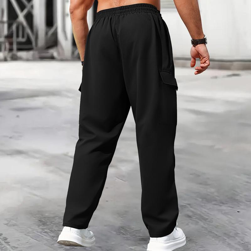 5pcs Men's Oversized Cargo Pants with Zippered Pocket  - Lightweight Work Pants with Multi-Pocket Design for Outdoor, Casual, Gym