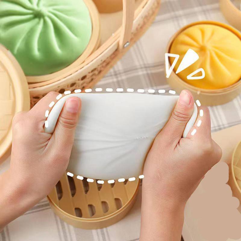 4 Pieces Colorful  Dumpling Stress Balls Fidget Sensory Toy, Relaxing Hand Toy, Steamed Bun Stretchy Desk Toy, Dumpling Steam Bun Stress Toy, Holiday Gift