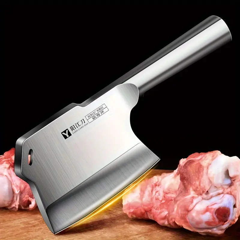 【DealsforYouDays】1PC Bone Cutting Knife, Heavy-duty Butcher Chopping Knife, Kitchen Stainless Steel Thickened Blade and Ergonomic Handle, Multifunctional Professional Cutting Tool for Home and Restaurant Use tiktokshopbacktoschool