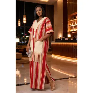 Ayola Luxe Aso-Oke Kaftan | Red