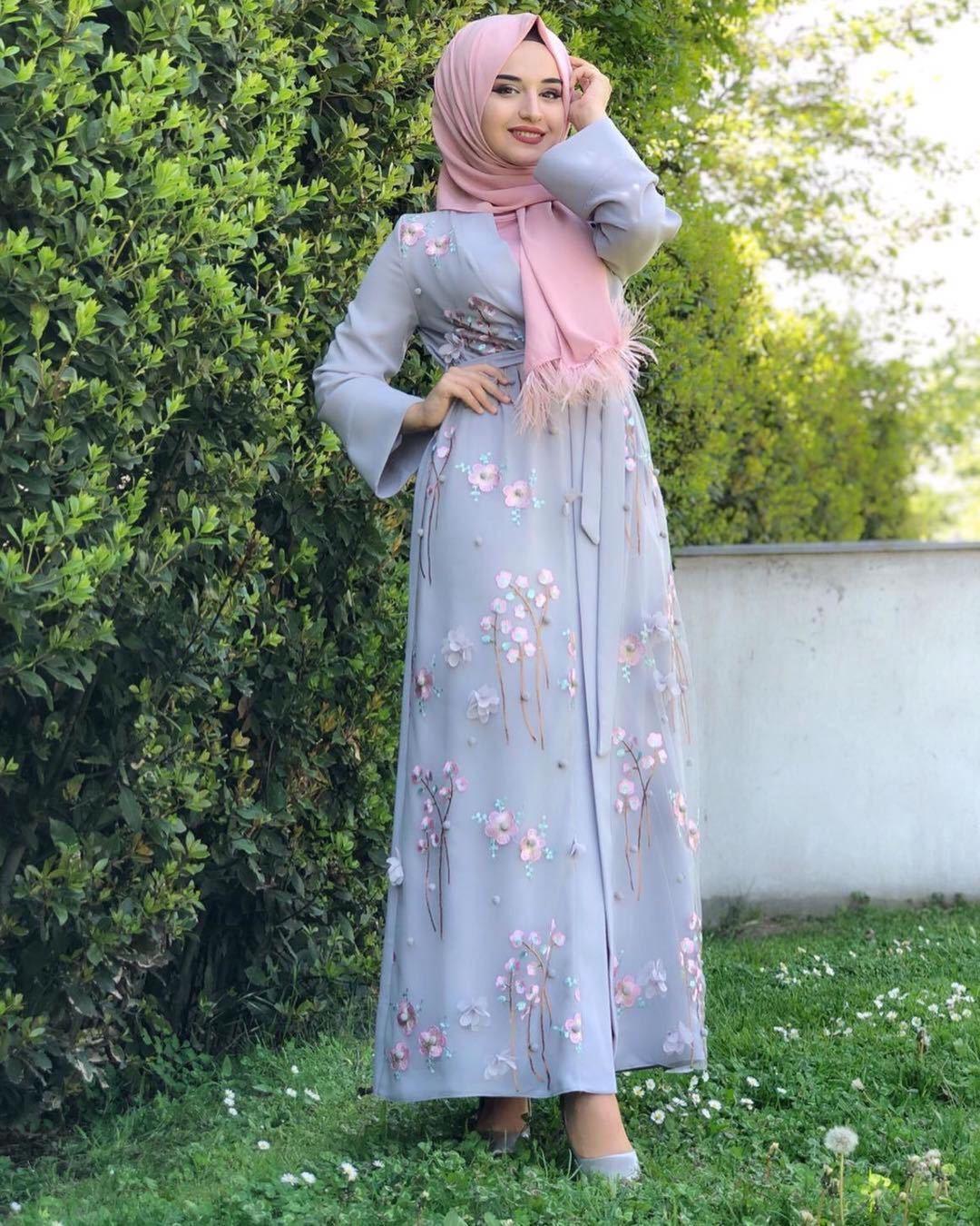 Lovely Floral Open Abaya