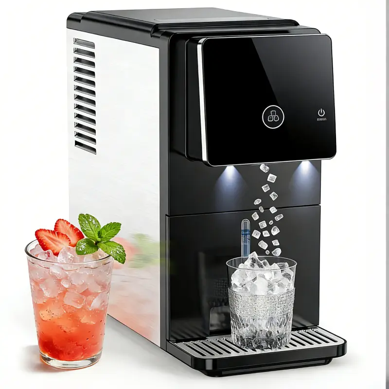 COWSAR Nugget Ice Maker Dispenser, Self Dispensing Pellet Ice Machine, 33lbs/24H, 15Mins Quick Ice Make, 33lbs Sonic Ice Storage, Ice Full Indicator, Self-Cleaning, Kitchen, Office,  Bar, Party