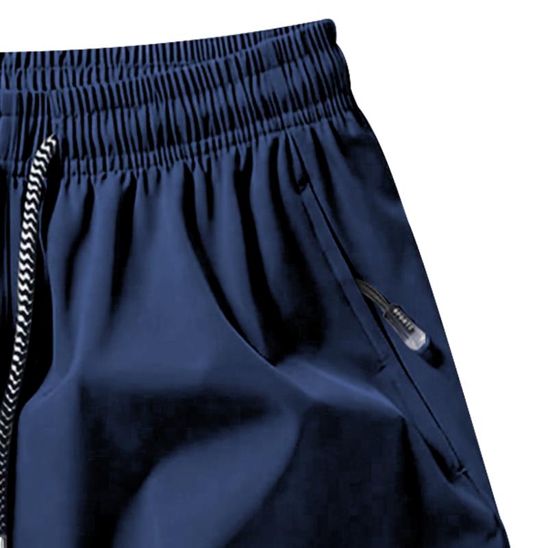 Men's Solid Color Casual Shorts Three-Piece Set, With Zipper Pockets, Summer Fashion Drawstring Sports Shorts, Suitable For Gym And Outdoor Wear