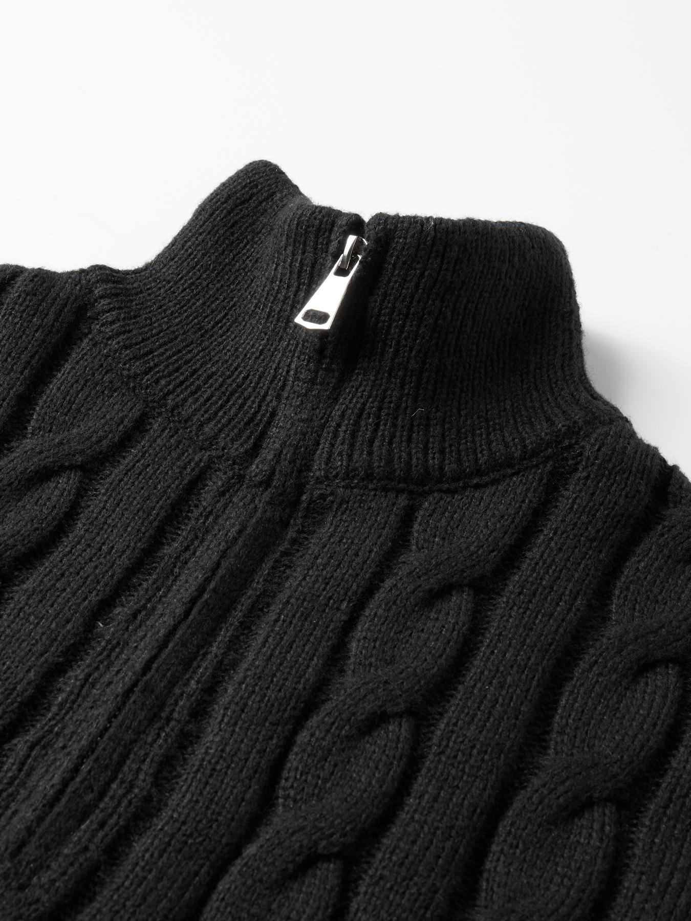 #Springfresh Men's solid color zipper sweater, fashionable knit long sleeved, quarter zipper knit stand up collar, polo , classic jacket, casual knit, casual elegant fabric, college style outdoor wear, open jacket  Turtleneck Knitwear   valentine sweater