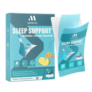 Mihiyo Fast-Acting Sleep Strips (5mg Melatonin) - 0.08mm Ultra-Thin Oral Film for Deep Rest - Sugar-Free Honey Lemon, 20 Count