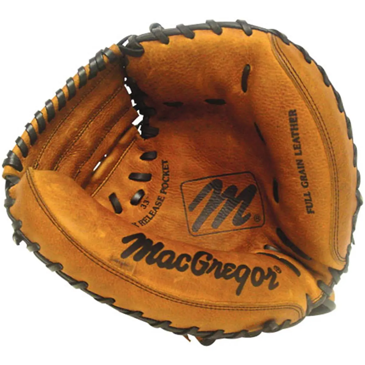 MAC Varsity Series Adult Baseball Catcher's Mitt - Sport Equipment for Varsity Players, High-Grade Pre-Oiled Leather, 33.5 in Construction, Exclusive Major League Design, Right Hand Throw, Baseballequipment, Adults, 33.5 Inches, High Grade Construction
