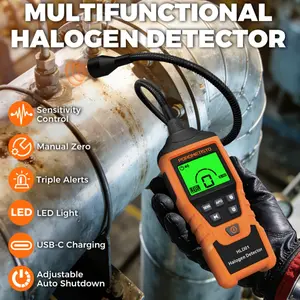 HLD01 Halogen Leak Detector High Sensitivity Freon Leak Detector R22 R410A R134A R1234YF Air Conditioning Leak Detection Tool