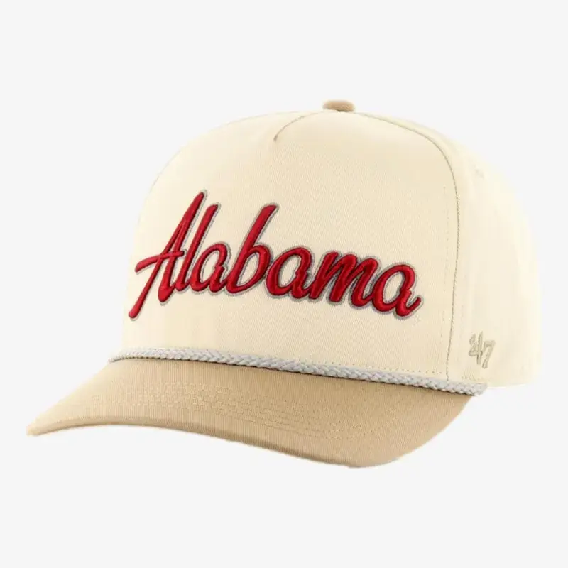Alabama Rope Snapback Hat, Retro College Baseball Trucker Cap with Embroidered Script Logo, Vintage Crimson Game Day Style Hat for Men 2026