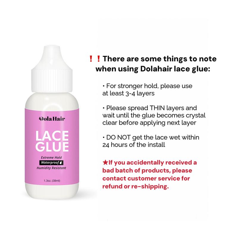 Dolahair Lace Glue for Front Wigs Invisible Bonding Hair Replacement Adhesive Waterproof Super Hold Hair Glue Wig Kit Glue Remover Hair Wax Stick