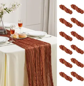 6/10 PCs premium cheese table runners to create an elegant, country-style table setting, suitable for weddings, family gatherings, and parties.