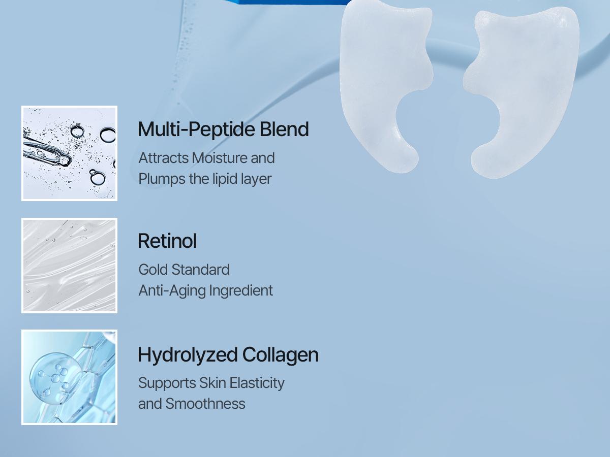 Collagen Hydrogel Facial Patch - Forehead and Smile Line Wrinkle Patches - Anti Wrinkle Patches for Lip - Face Tape Overnight Self Care for Woman for Smoothing and Firming - Smile Line Patches - Honeydew Labs (6 Pack)