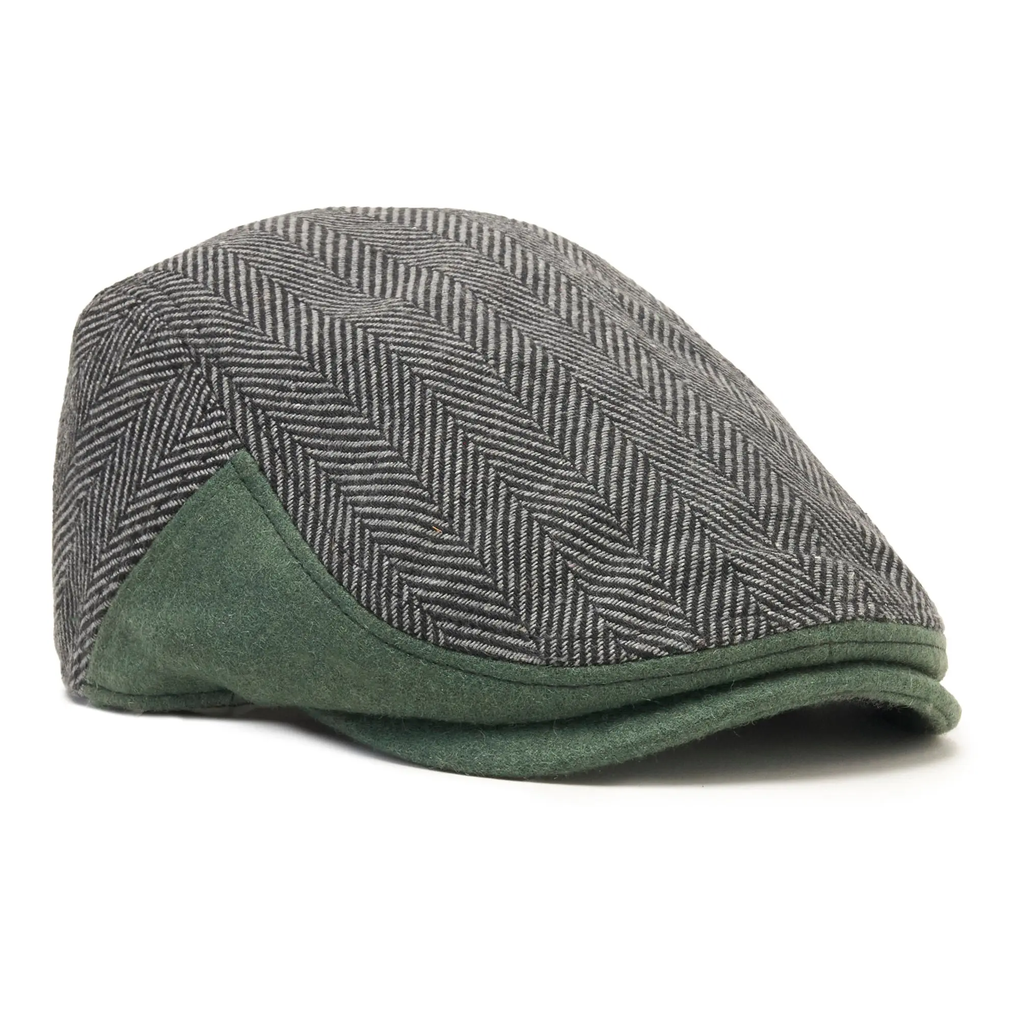 The Southie Boston Scally Cap - Grey Herringbone