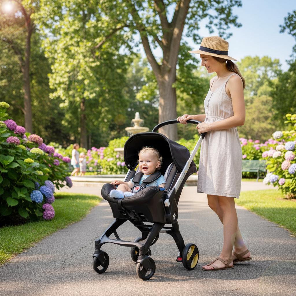 (No Have Base)Baby Stroller with a Bag,High Quality & Multi functional Newborn Stroller, 4 Wheel Travel stroller for , Foldable Infant Stroller without Latch Base Summervibes BRODARK Baby Convertible Reversible pram