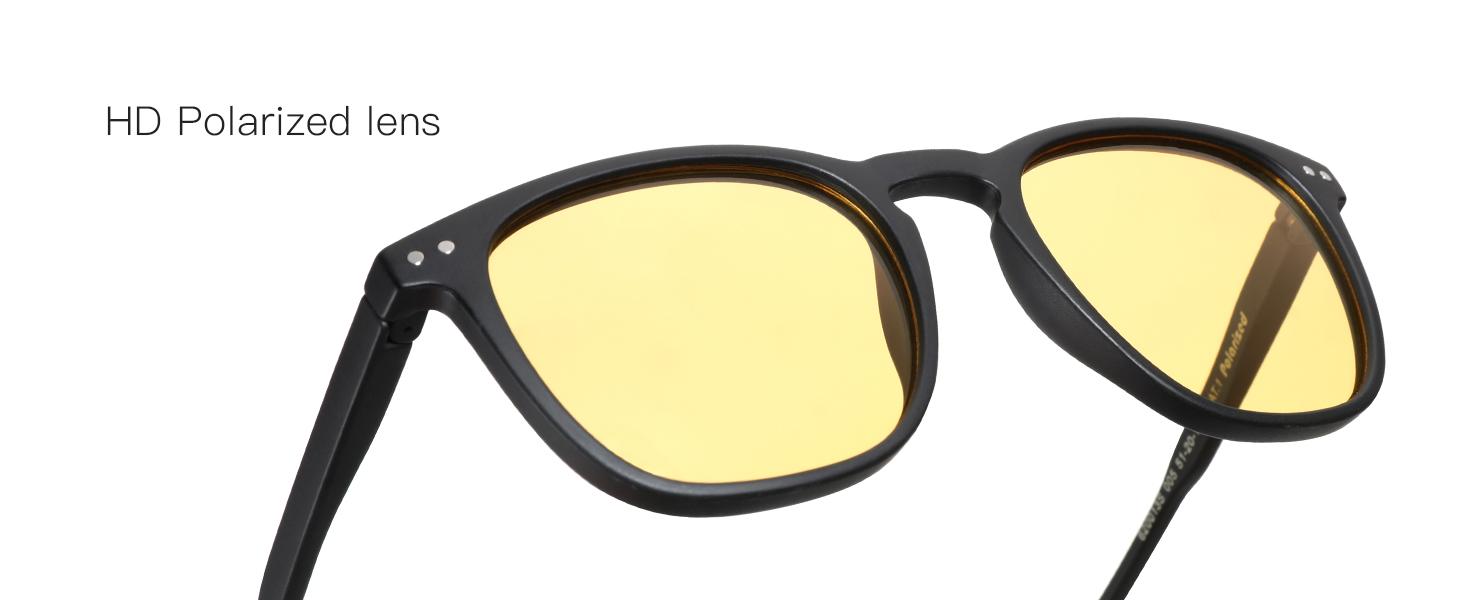 ZENOTTIC 2-Pack Night Vision Glasses Anti-Glare Polarized Yellow Lenses for Safer Night Driving Unisex Vintage Tortoise and Black Frame Classic Square Frames High Quality Sunglasses