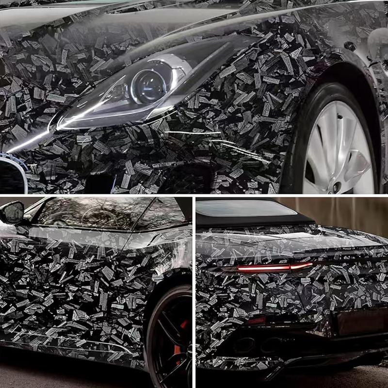 60 x 12 inch Froged Carbon Car Body Sticker Decal, 7D Vinyl Film Wrap Protector Sticker, 1 x 5FT Self-Adhesive Air Bubble Free Easy to Install, Universal For All Cars SUVs Sedan Coupe Truck Pickup Bike Motorcycle