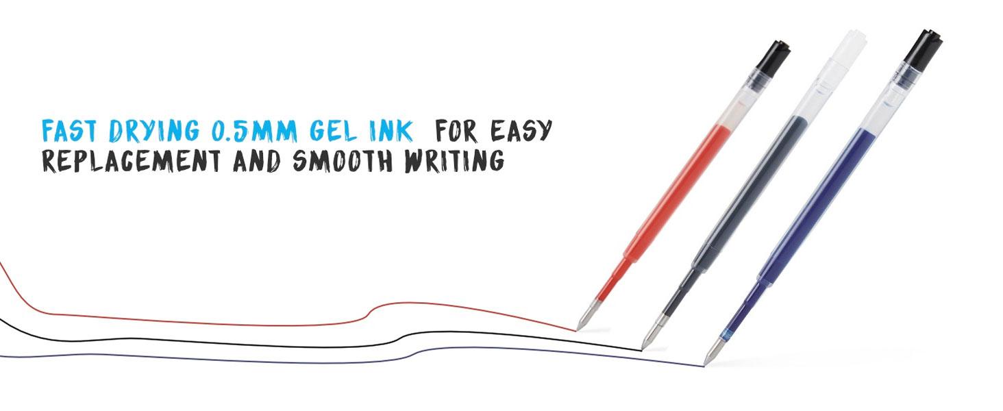 12 Pcs The Crafters Stainless Steel Pens, Black Ink Gel Pen for DIY