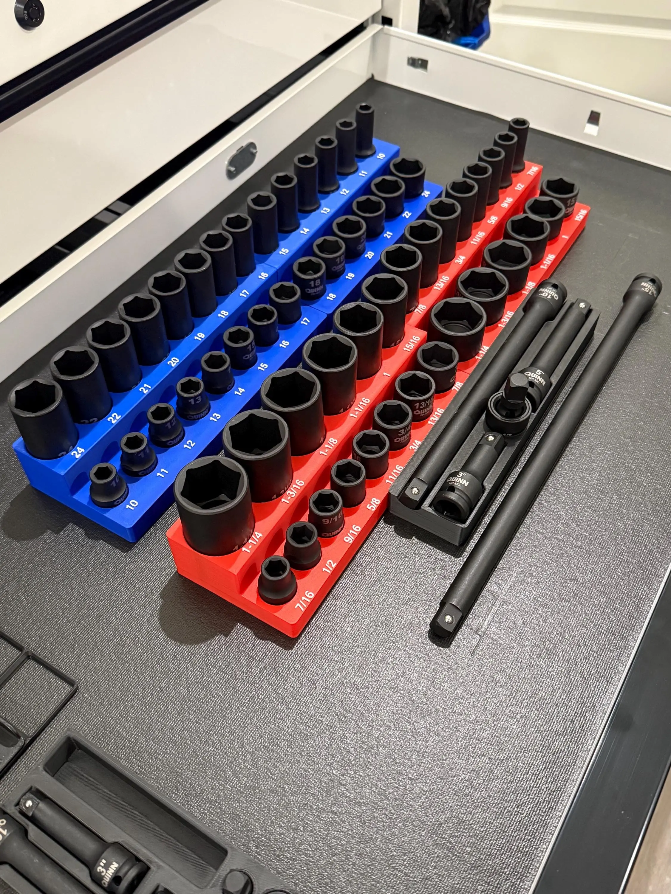 Harbor Freight Quinn 1/2" Master Impact Socket Set Organization Bins