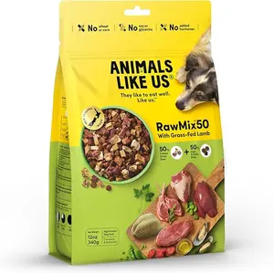 RawMix50 Premium Freeze-Dried Raw Grass-Fed Lamb Recipe Dog Food, Protein Rich, Includes Kibble, Non-GMO, No Wheat or Corn, 4 lbs
