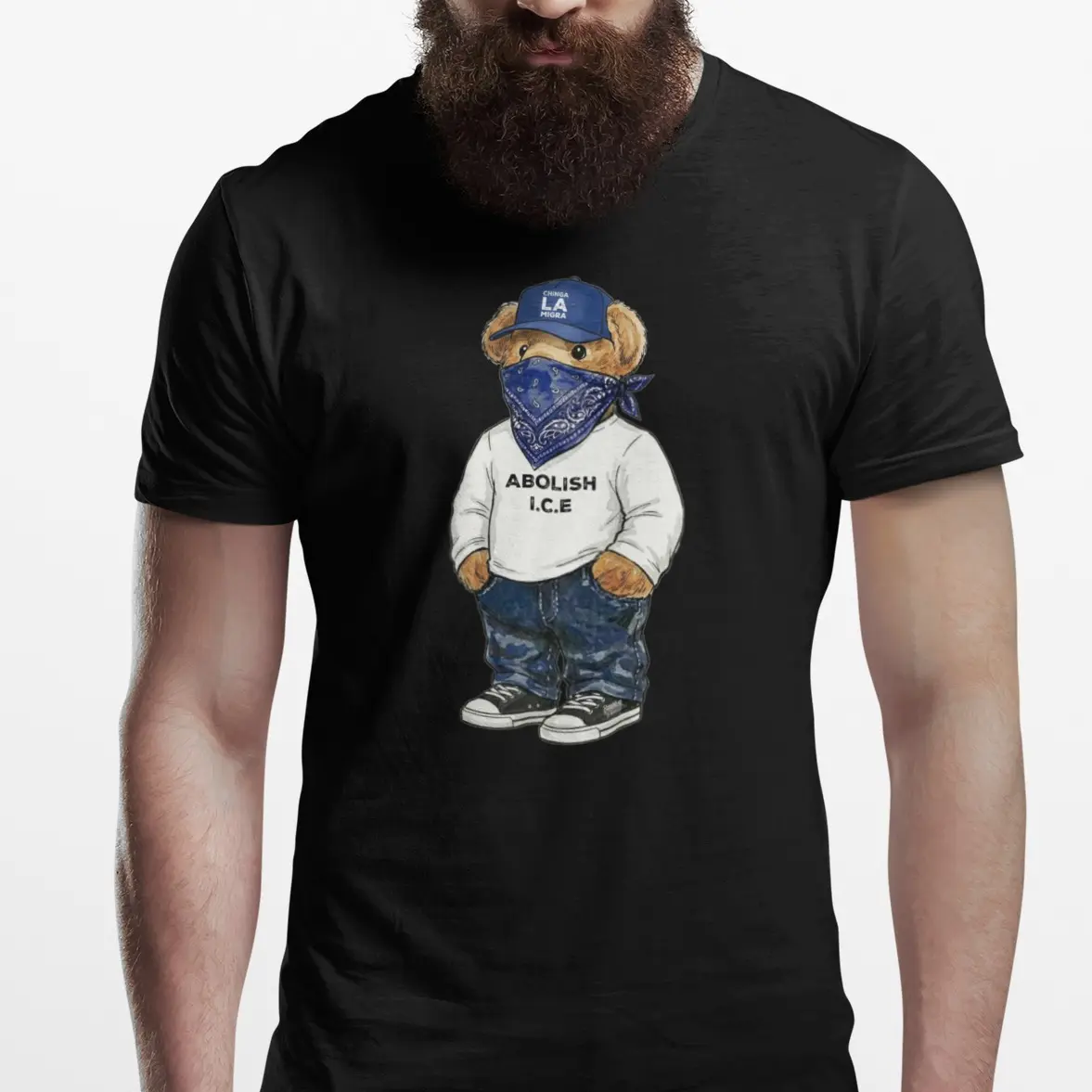 Anti Migra Abolish Ice Bear Graphic Shirt, Anti Ice Shirt, Anti Trump, Protect Immigrants, Chinga La Migra, Unisex Tee
