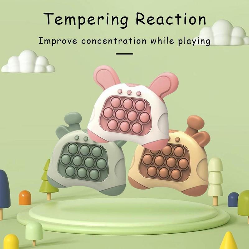 TTZZ Fast Push Game, Quick Push Pop Game, Pop Pro Light Up Fidget Toys,Quick Speed Fast Push Puzzle Game Console Bubble Stress Relief Decompression Toys Handheld Game Toy for Kids 3-12 Years pop it