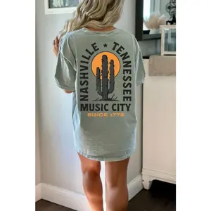 Nashville Comfort Colors T-Shirt, Vintage Music City Tennessee Graphic Tee, Western Country Concert Shirt
