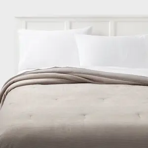 Full/Queen Corduroy Plush Comforter Light Gray - Room Essentials Full/Queen Corduroy Plush Comforter Light Gray - Room Essentials