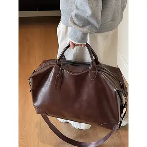 Soft Leather Luggage Bag Large Capacity Fitness Backpack Durable Travel Bag Short Trip Business Travel Luggage Bag 2026 New