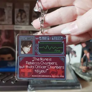PRE-ORDER Resident Evil Keychain, Rebecca Chambers Keychain, Pixel Art Keychain, Game Keychain, Gaming Keychain, Acrylic, Gift, Bag Charm