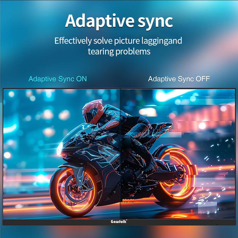 Gawfolk Gaming Monitor 24.5-inch 200Hz Refresh Rate Full HD 1080p PC Display Borderless Flat-Panel Design Built-in Speakers FreeSync Technology Support HDMI & DisplayPort Compatibility VESA 75x75 Wall-Mount Standard