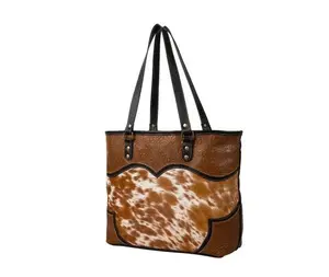 Myra Hand-Tooled Leather & Hair-On Hide Western Tote Bag