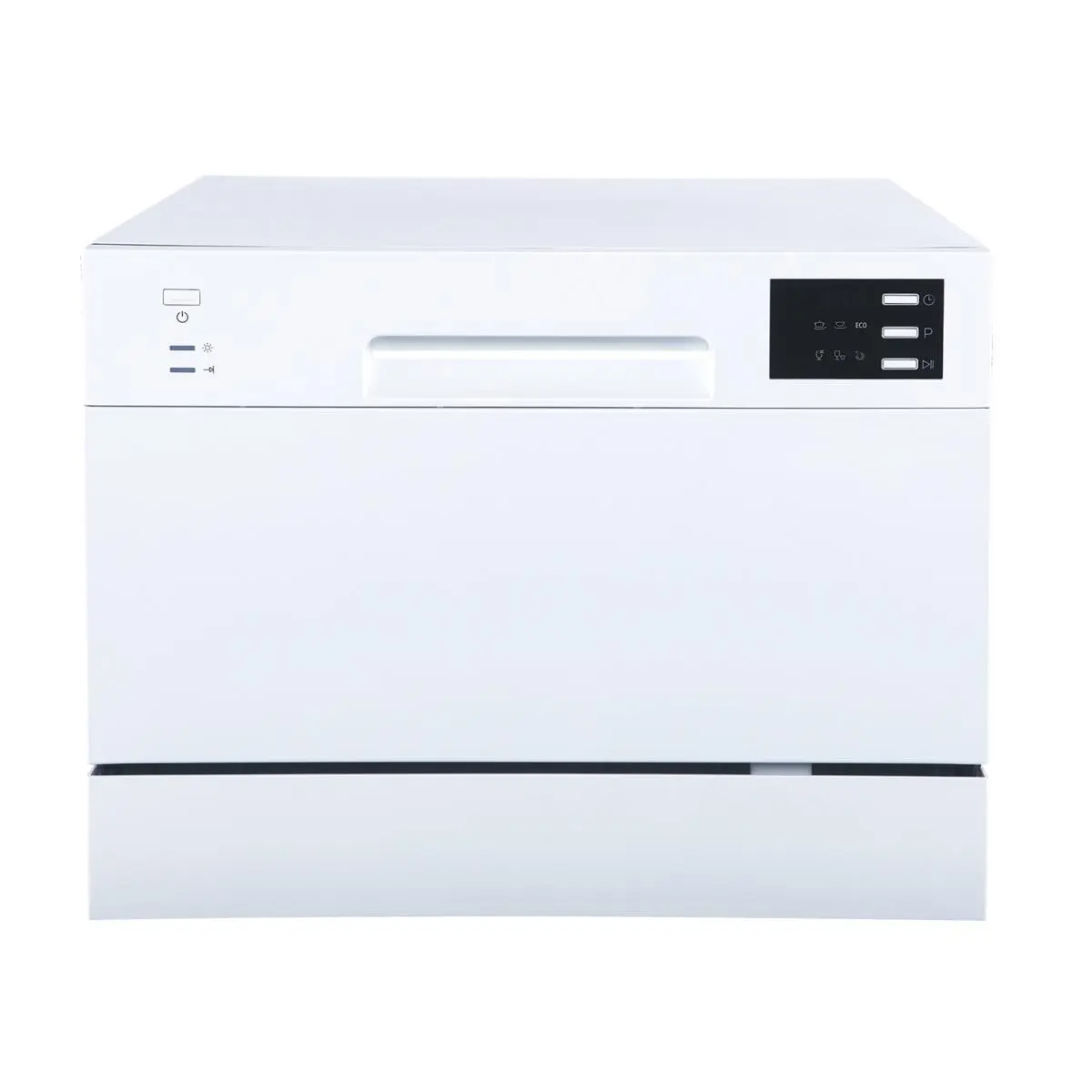 Sunpentown White Countertop Dishwasher - Kitchen Faucet Quick Connect, Delay Start, LD Functionality, LED Display, 6 Wash Cycles, Generous Capacity, Auto Dispense Automatic Detergent Dispenser, Full Size