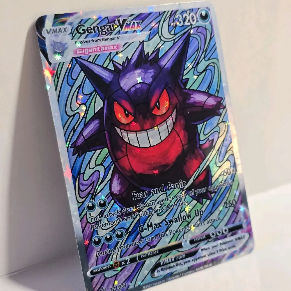 Gengar VMAX Custom Art Card - Multiple Holo and Texture Finishes - TikTok Shop Gengar VMAX Custom Art Card - Multiple Holo and Texture Finishes - TikTok Shop