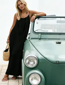 Backless Cami Dresses for Women Cami Lounge Dress Backless Sleeveless House Dress Long Sundress with Back Tie, Valentine's Day