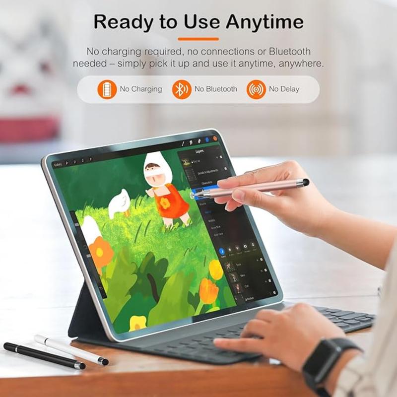 3-Pack Tablets Stylus Pen for All Touchscreen with Precision Disc Tip, 2-in-1 Universal Stylus Compatible with Android, iOS, and Phone– Perfect for Writing, Drawing, and Note-Taking