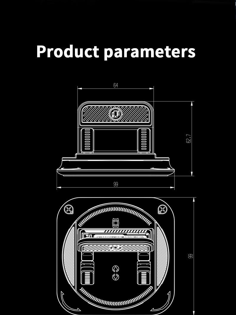 Car phone holder 360 degree rotation, suitable for car navigation in-car dashboard, horizontal and vertical screen adjustment angle, suction cup fixed non-slip mobile phone holder suitable for iPhone and Android