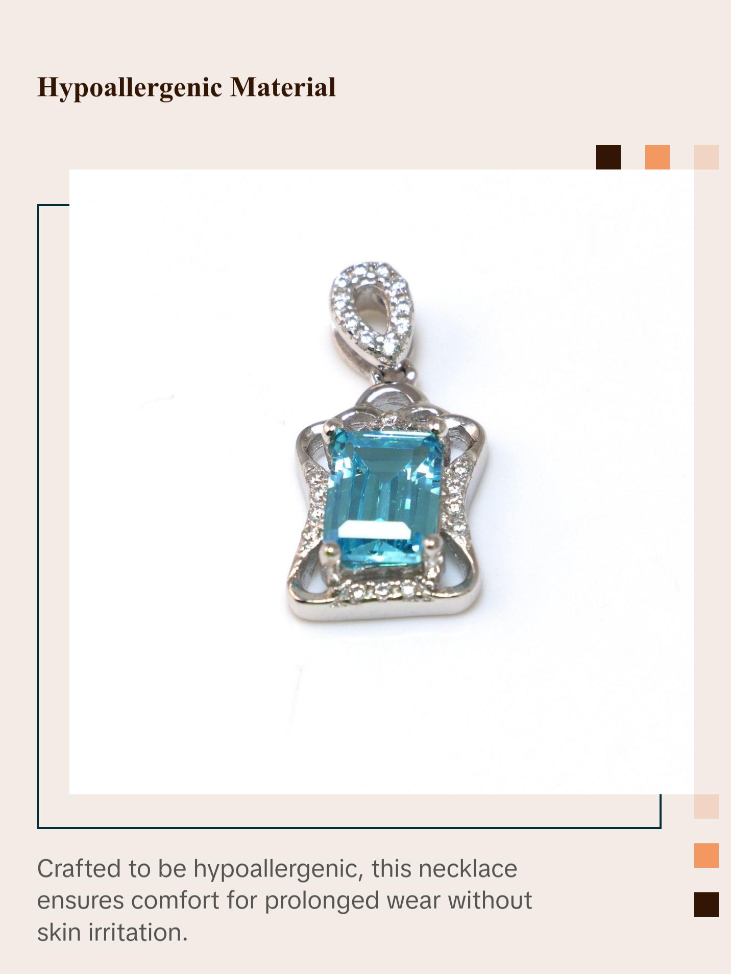 Blue Topaz Sterling Silver Necklace