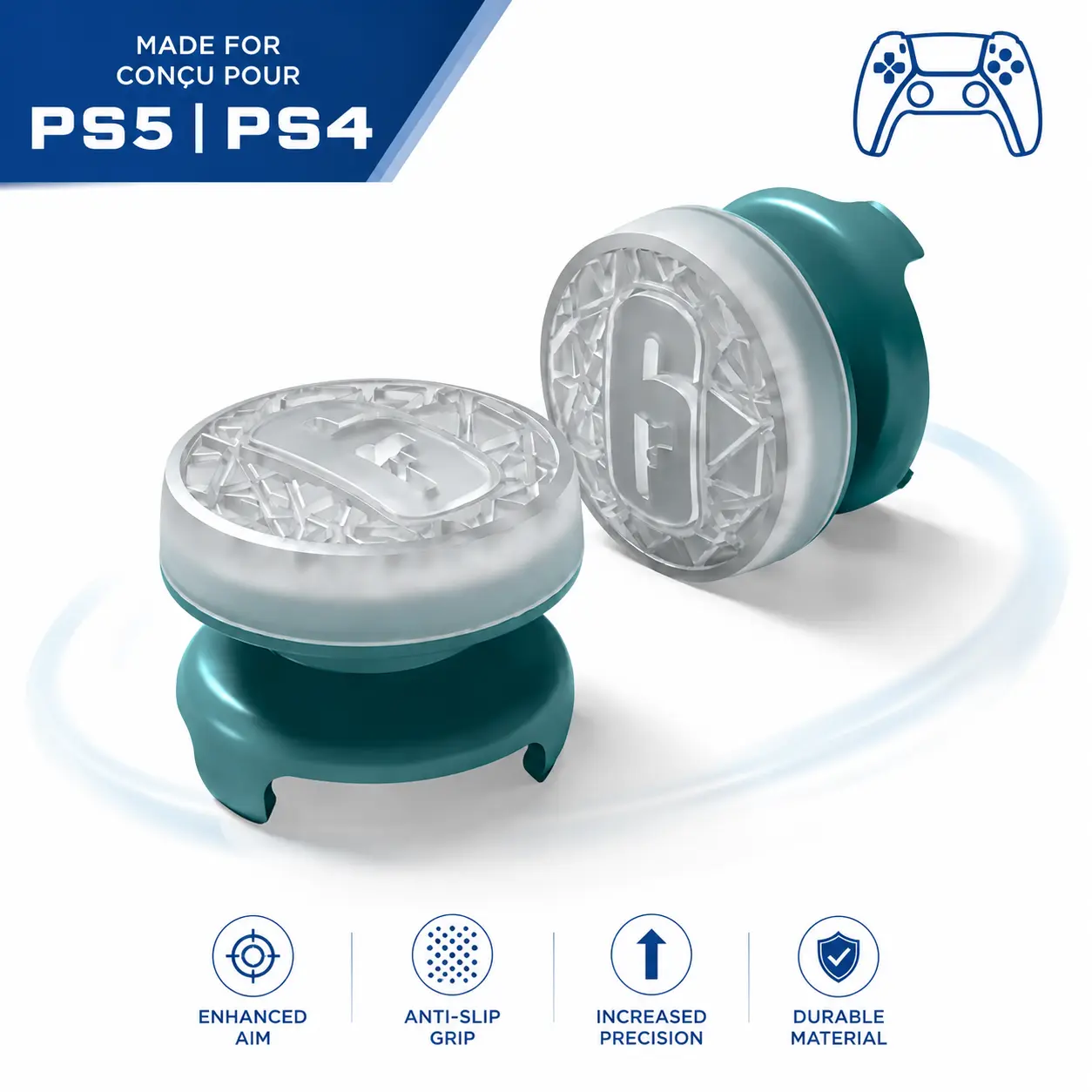 Transparent Anti-Slip Rubber Controller Grips for PS5 & PS4, 2 High-Rise FPS Thumb Grip Caps, Ice Clear PS5 Accessories, Joystick Cover Upgrade Gaming Accessories,back to school,back to school haul