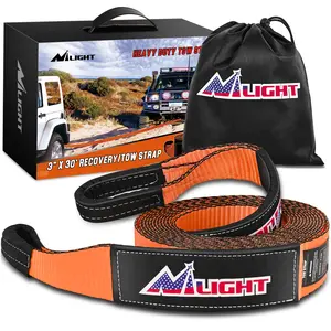 Nilight 3" x 30' Recovery Tow Strap Lab Tested 31,500lbs Break Strength Heavy Duty Off Road Straps with Triple Reinforced Loop Towing Rope of Mind for SUV, UTV, ATV, Truck Car Jack Kit Car Tool Kit Vehicle