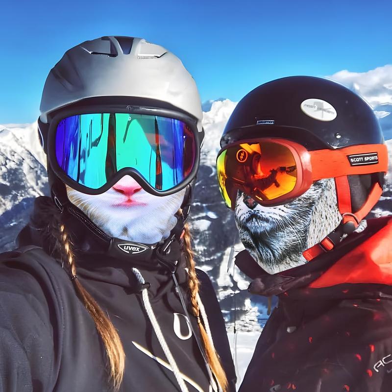 3D Cat Ski Balaclava Sheisty Face Mask with Ears for Music Festivals Raves Ski Halloween Party Outdoor Activities